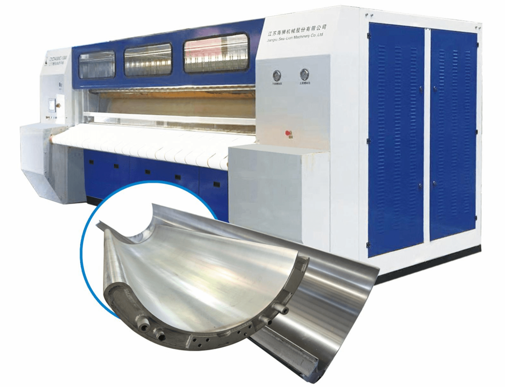 Двухлотковый гладильный каток с одним роликом SEA-LION CYZ3400