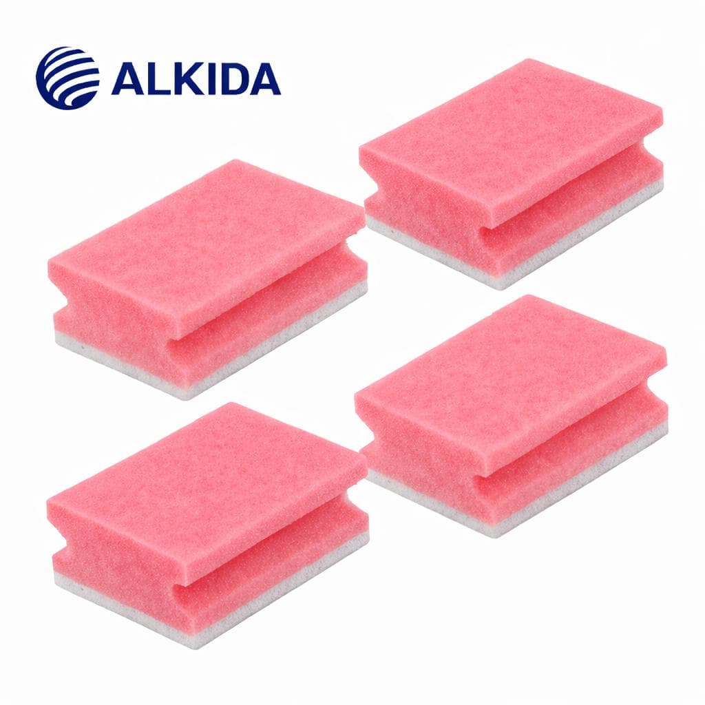 Губки пенополиуретановые для уборки санитарных зон Алкида (розовая)
